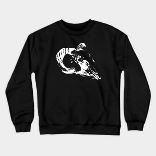 Mysterious Ram Skull (White) Crewneck Sweatshirt